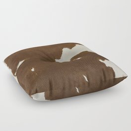 Dark Brown & White Cow Hide Floor Pillow