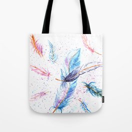 Watercolor Feather Art Pattern Tote Bag