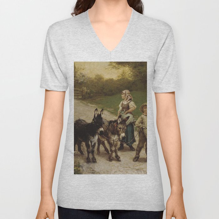 The young farmer (1885) - Edgar Bundy  V Neck T Shirt