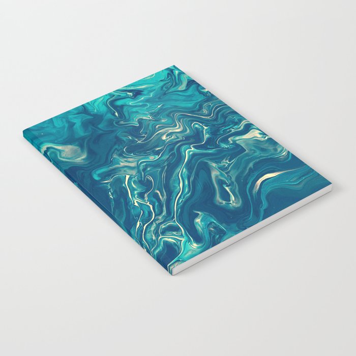 Blue & White Marble Acrylic Abstraction Notebook