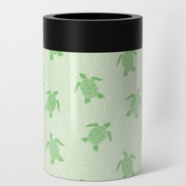 Green Sea Turtle wave pattern. Marine animal Digital Illustration Background Can Cooler