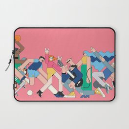 Youth Characters on Pink Laptop Sleeve