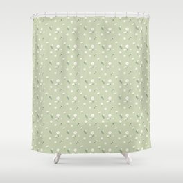 Daisy pattern on a light green background Shower Curtain