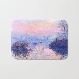 Claude Monet "Sunset on the Seine at Lavacourt. Winter Effect" Bath Mat | Claudemonet, Painting, Lavacourt, Monet, Effect, Impressionism, Sunset, Seine, Winter 