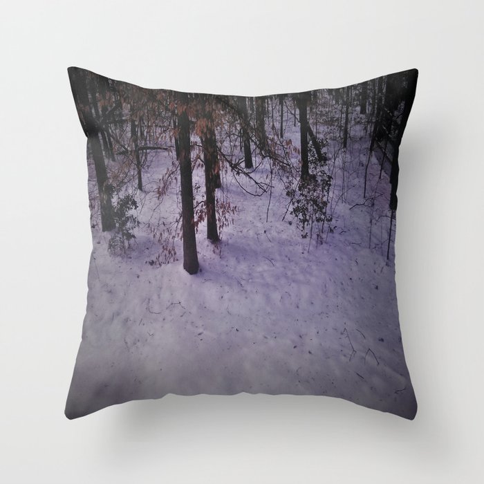 Snowy Forest Throw Pillow