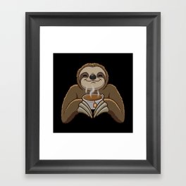 Sloth Tea Framed Art Print