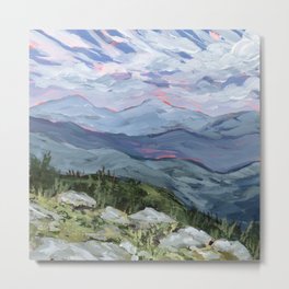 New Hampshire White Mountains Metal Print | Mountainrange, Painting, Mountainart, Bluesky, Acrylic, Whitemountains, 4000Footer, 4Kfooters, Newengland, Newhampshire 