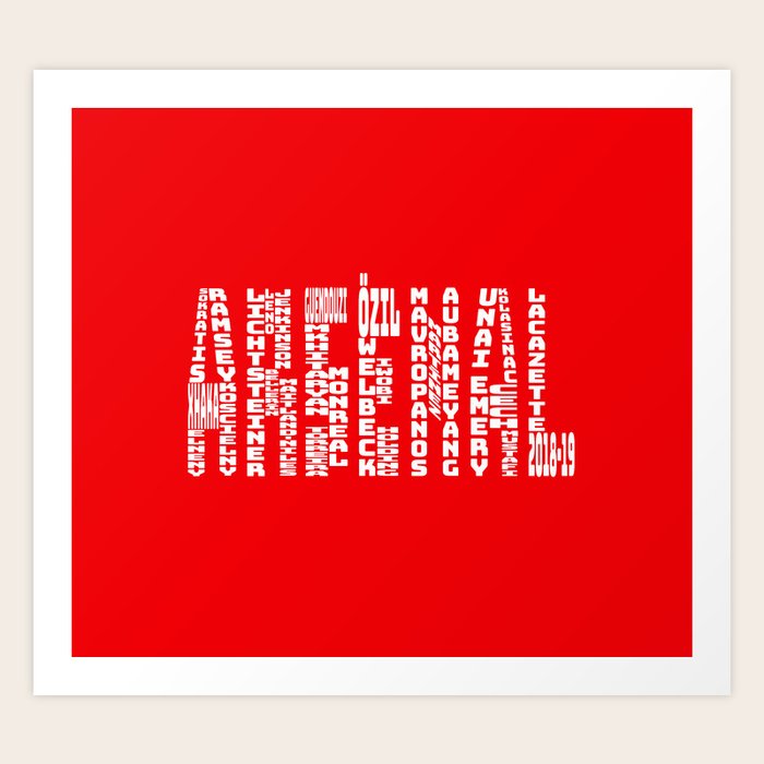 Arsenal 2018 2019 Art Print By Gin3art Society6