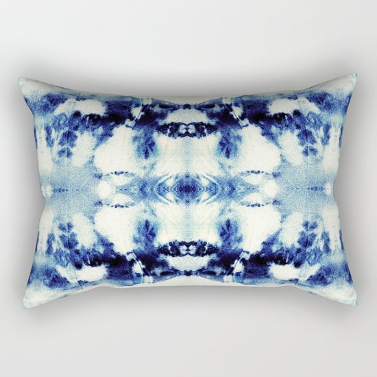Tie Dye Blues Rectangular Pillow