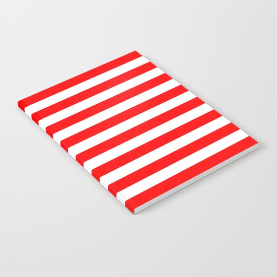 Horizontal Stripes (Red/White) Notebook