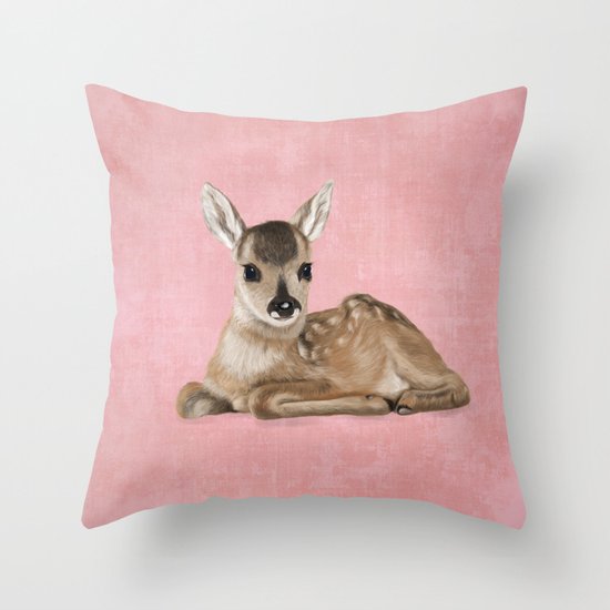 Small fawn Throw Pillow