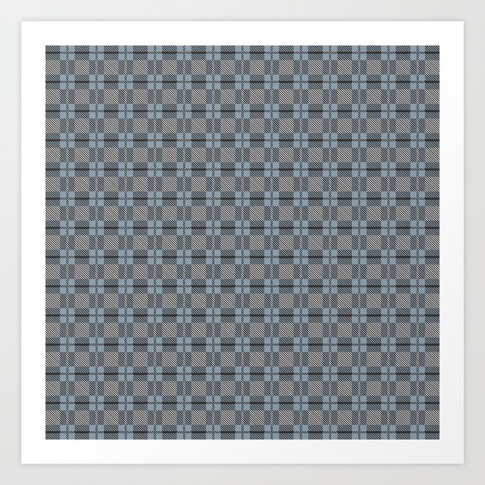 Blue Grey Clan Clark Tartan Plaid Pattern Art Print