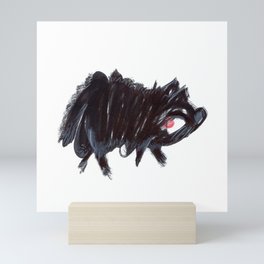 Plump Black Cat Mini Art Print