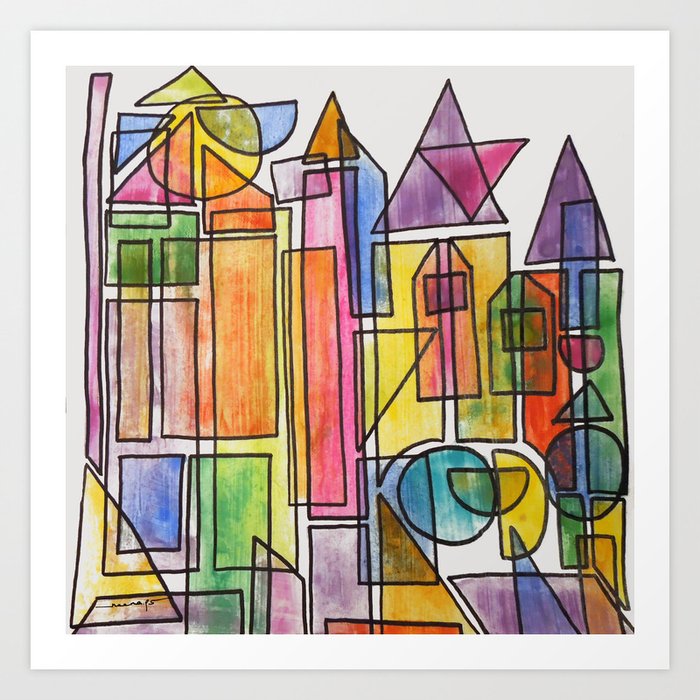 Geometric Watercolor Abstract 1 Art Print By Neenaps Society6