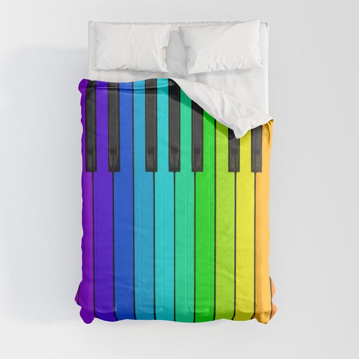 Rainbow Piano Keyboard  Comforter