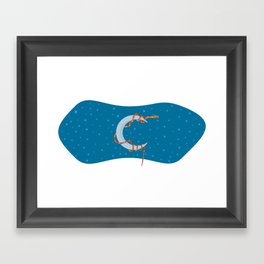 snake & moonlight Framed Art Print