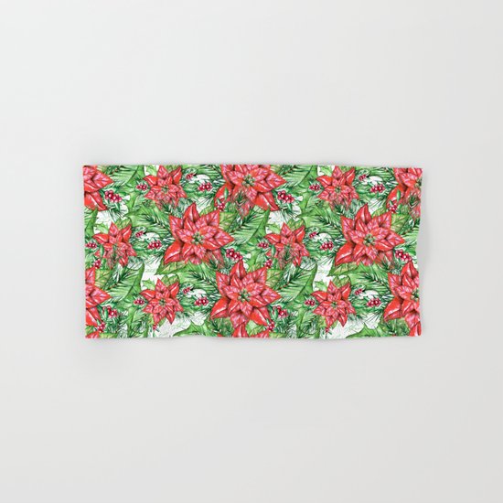 Poinsettia Hand & Bath Towel