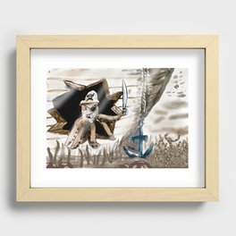 Octopus Pirate Recessed Framed Print