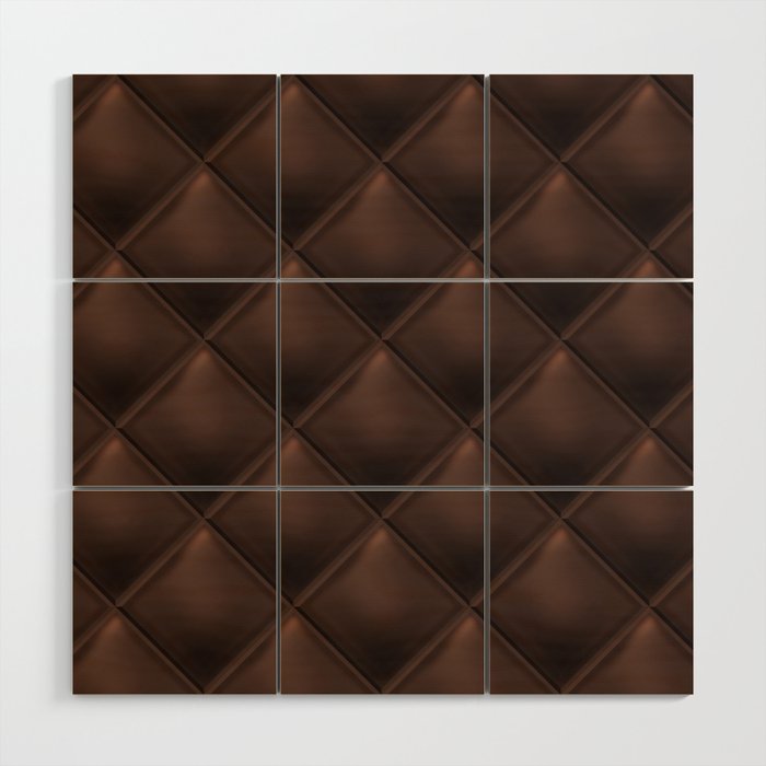 Seamless luxury dark chocolate brown pattern and background. Genuine Leather. Vintage illustration Wood Wall Art