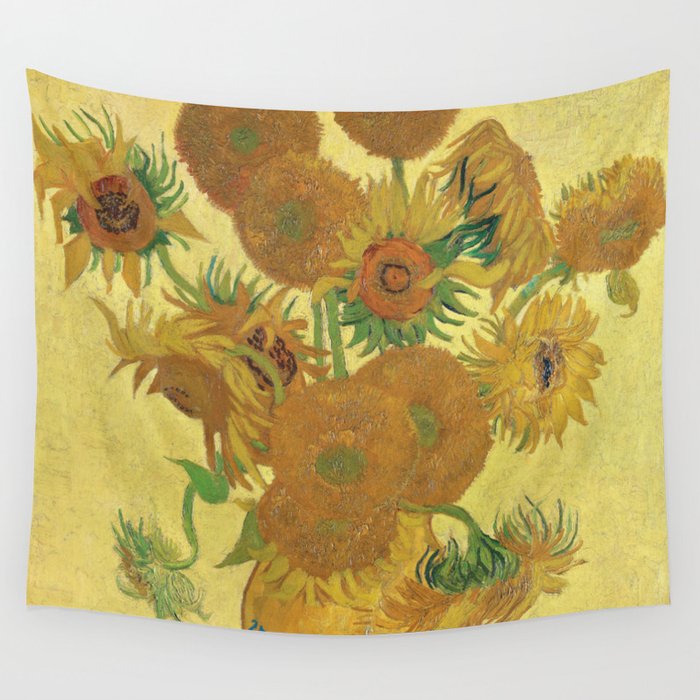 Sunflower, Vincent Van Gogh, Vintage Wall Tapestry
