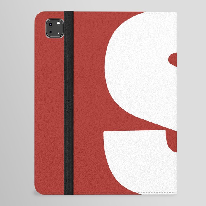 S (White & Maroon Letter) iPad Folio Case