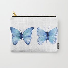 Two Blue Butterflies Watercolor Carry-All Pouch