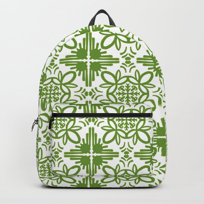 Cheerful Retro Modern Kitchen Tile Pattern Army Backpack