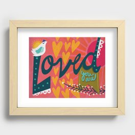 Sunny Bird and Hearts Love Recessed Framed Print