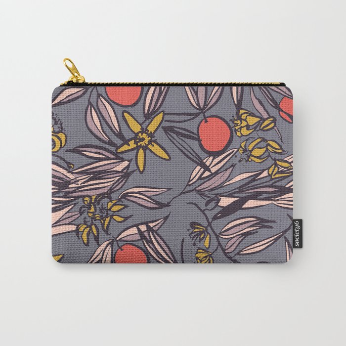 Orange Blossoms at Dusk on Gray Violet Carry-All Pouch