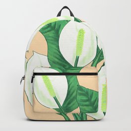 Wherever you go, Peace lilies goes with you - Spathiphyllum Illustration Backpack
