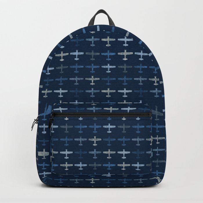Blue airplane pattern Backpack