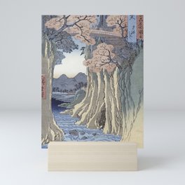 Utagawa Hiroshige - The monkey bridge in the Kai province Mini Art Print