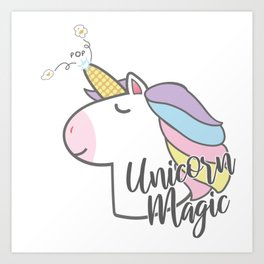 Unicorn magic - Popcorn Art Print