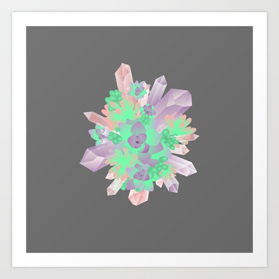 Crystal&Succulents Art Print