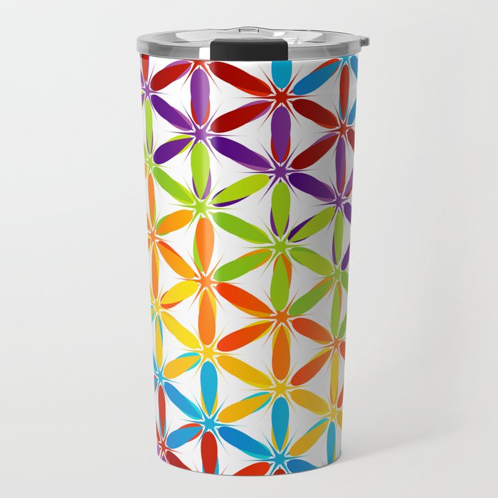 Colorful geometry pattern with stars and sparkles Travel Mug