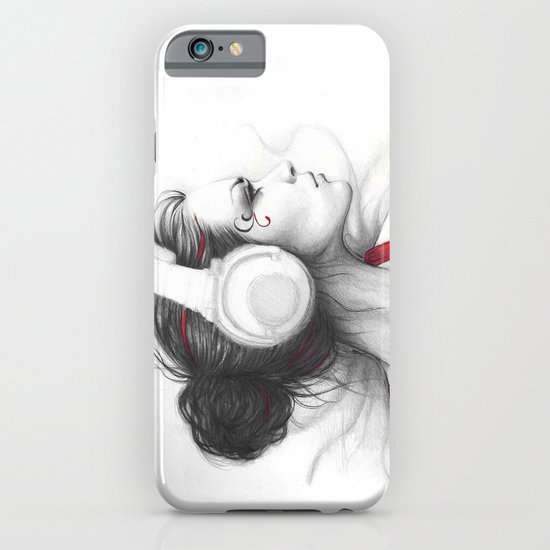 MUSIC Girl in Headphones iPhone & iPod Case