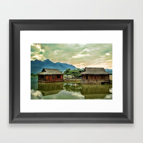 Water Huts Framed Art Print