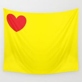 Red heart in yellow Wall Tapestry