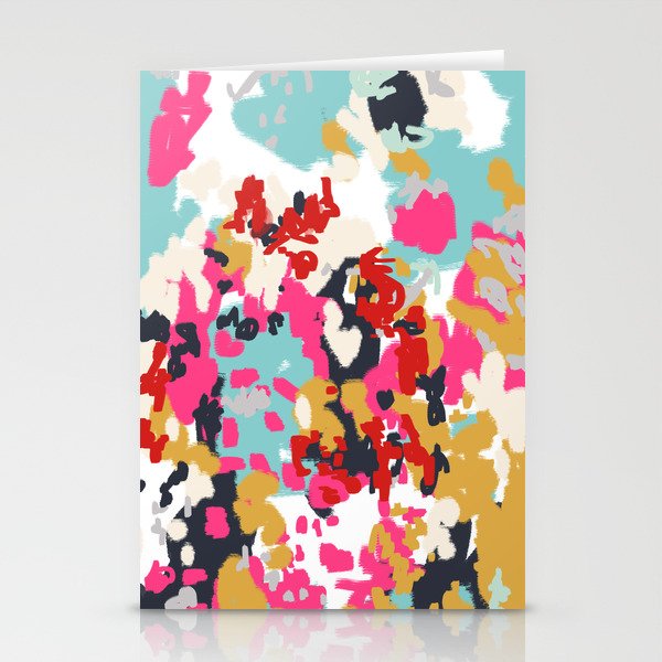 Inez - Modern Abstract painting in bold colors for trendy modern feminine gifts ideas  Stationery Cards