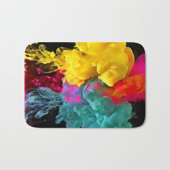Multicolored ink in water Bath Mat