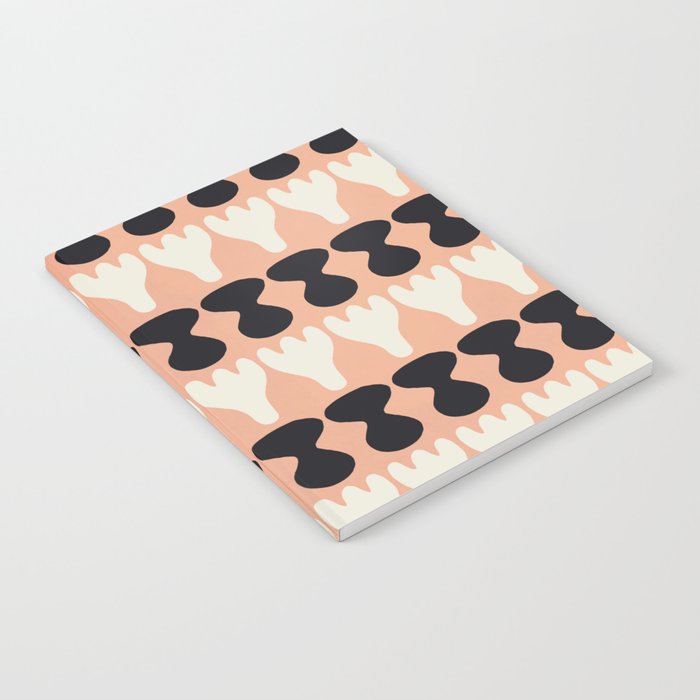 Black and white in pastel repeat pattern Notebook