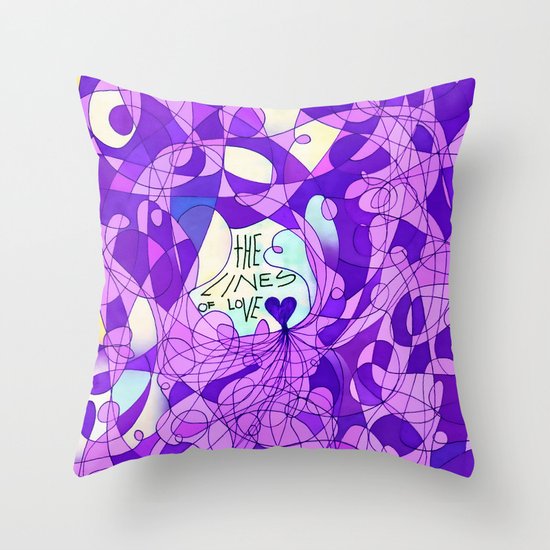 The Lines of Love. Throw Pillow