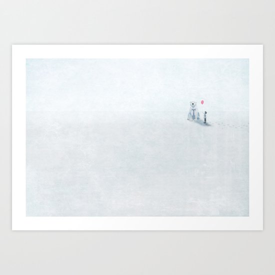The boy and the bear Art Print