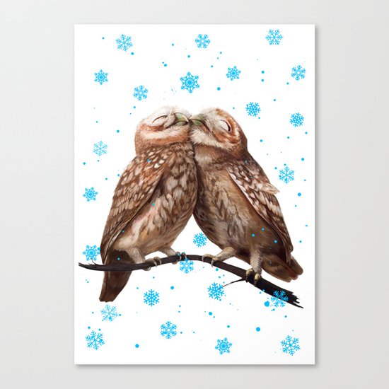 Winter Owls Canvas Print