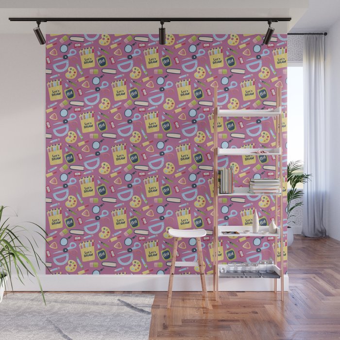 BACK TO SCHOOL - ARTS AND CRAFTS PATTERN Wall Mural