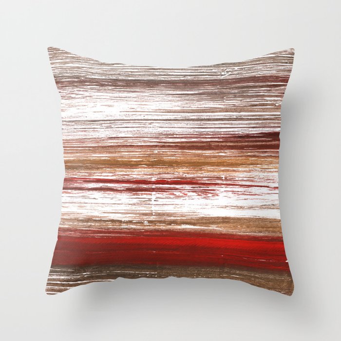 Red Brown Lines Throw Pillow By Genrus