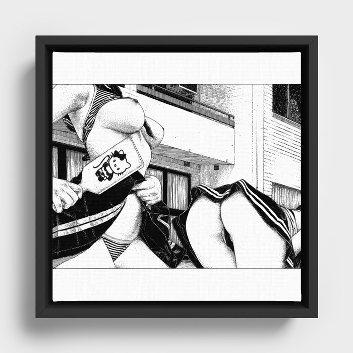 asc 923 - Les dimanches en banlieue (The bouncing girls) Framed Canvas