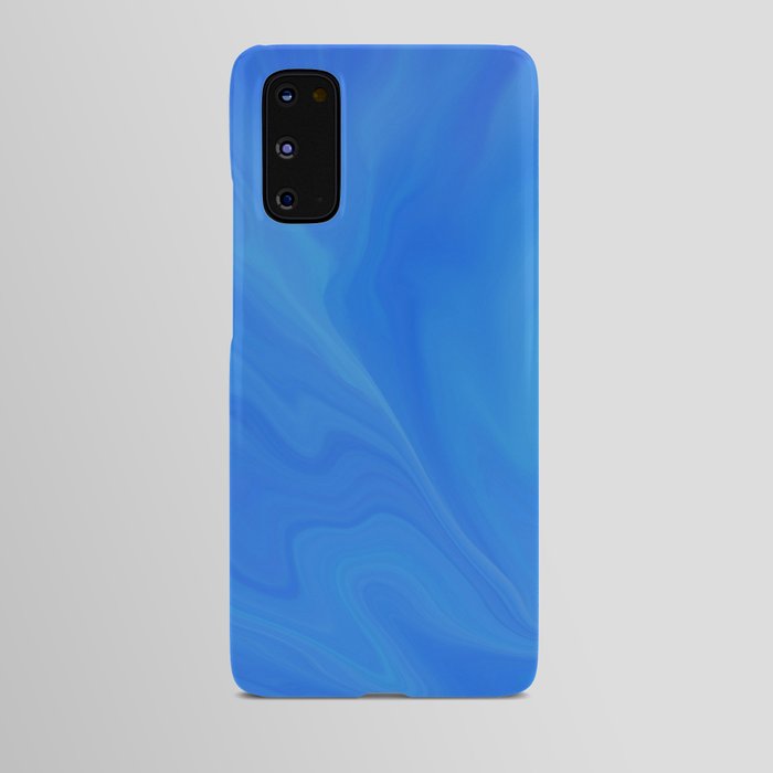 bright blue liquid abstract pattern Android Case