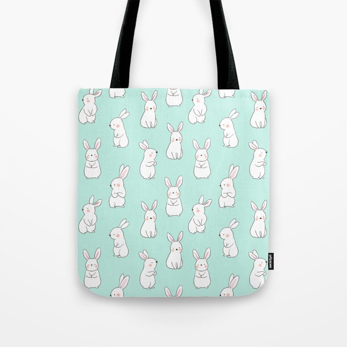 Cute Snow Rabbits Tote Bag