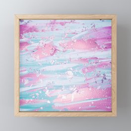 Shine Shimmer Pastel Pink and Blue Modern Framed Mini Art Print